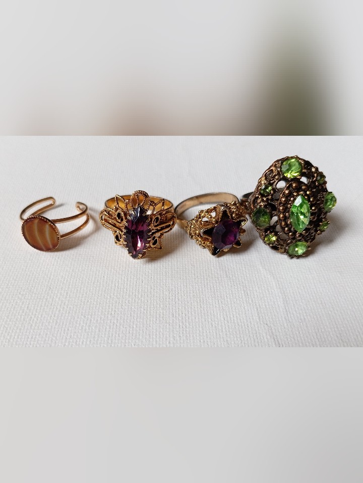 Vintage Gold Filigree Ring Bundle
